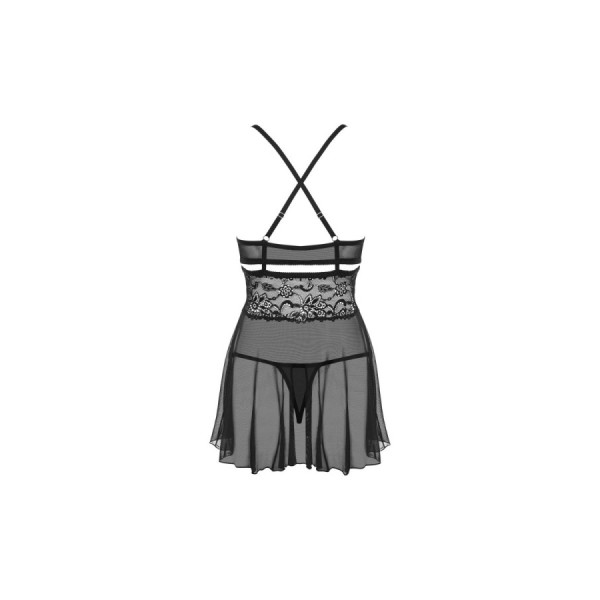 838-BAB-1 babydoll - Noir